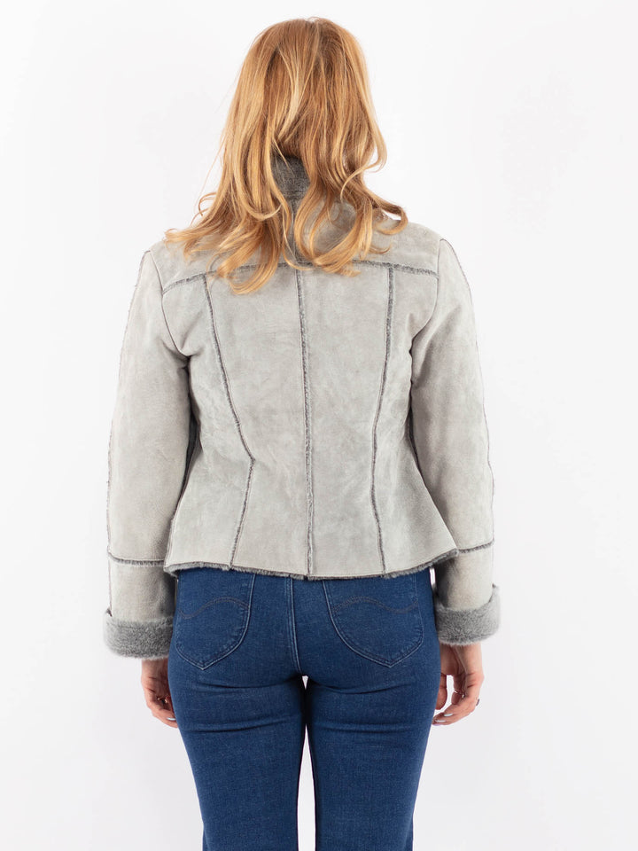 Vintage 90's Women Suede Sherpa in GrayV9598