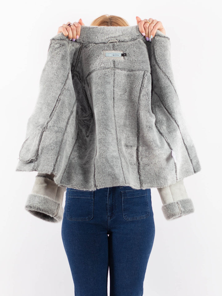Vintage 90's Women Suede Sherpa in GrayV9598