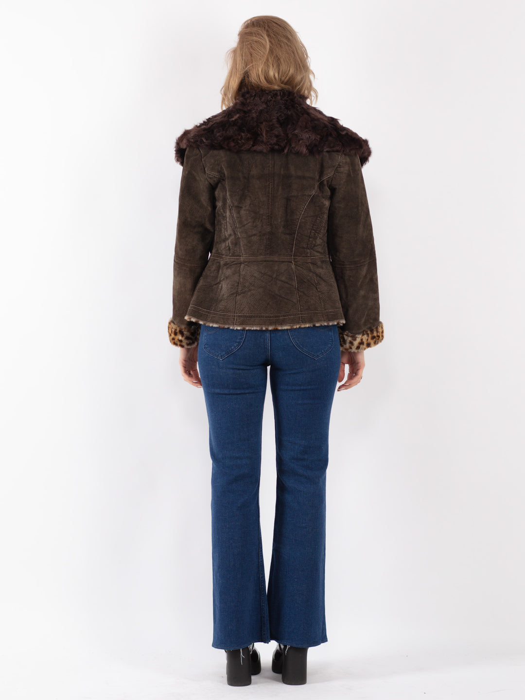 Vintage 90's Women Suede Sherpa Jacket in