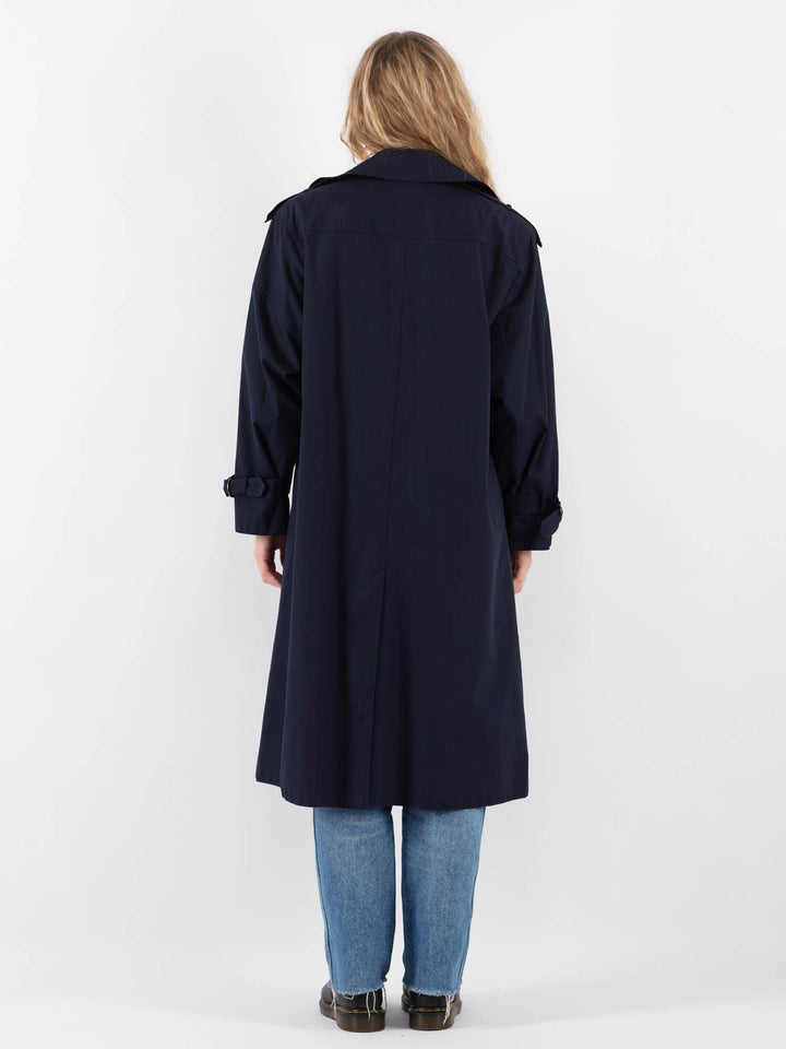 Vintage 90's Women Trench Coat in Blue