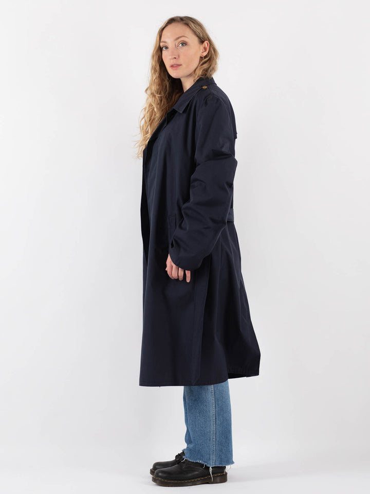 Vintage 90's Women Trench Coat in Blue