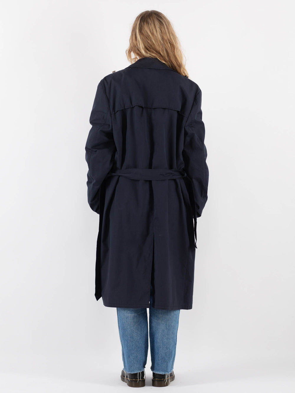 Vintage 90's Women Trench Coat in Blue