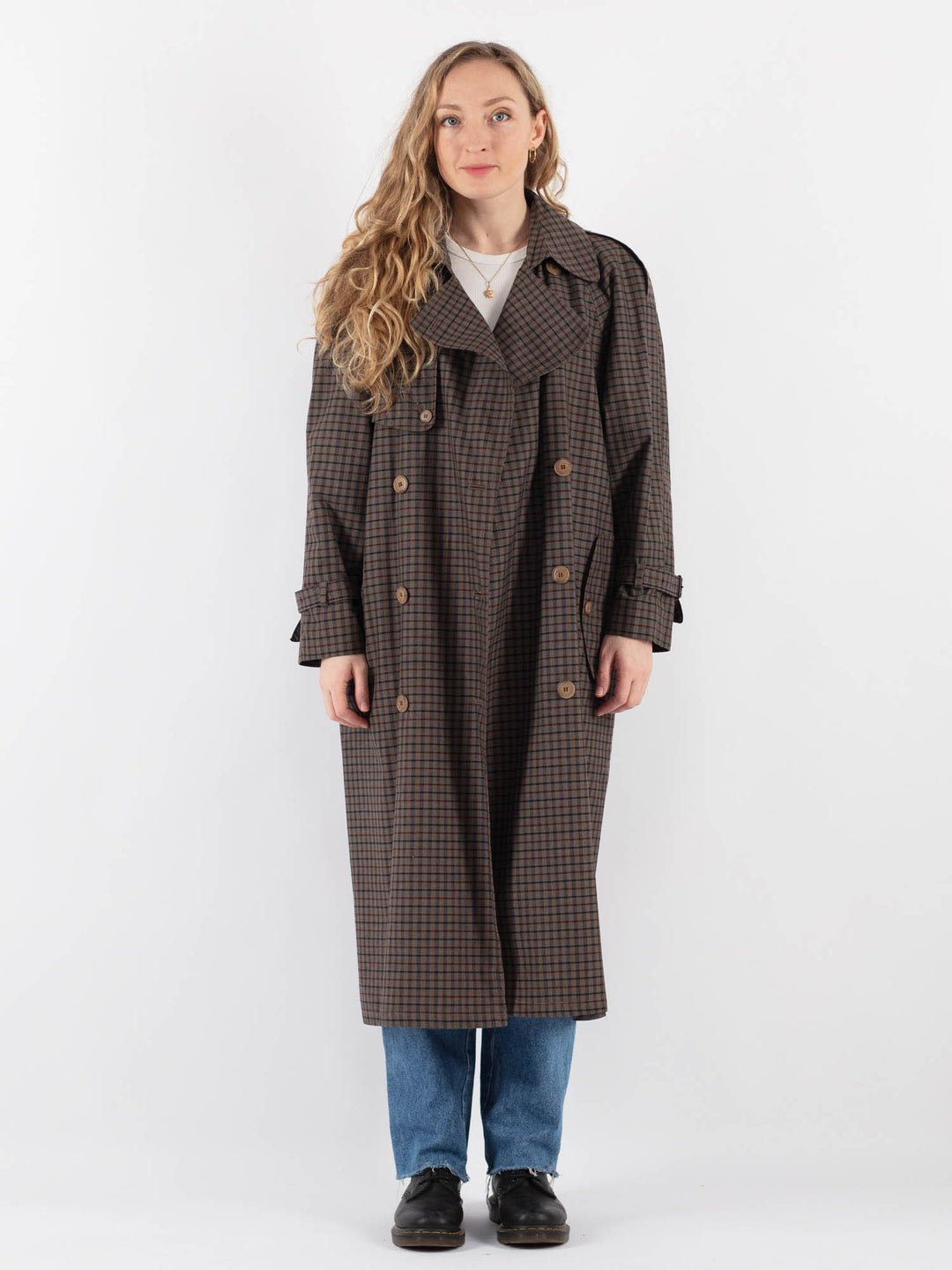 Vintage 90's Women Trench Coat in Brown