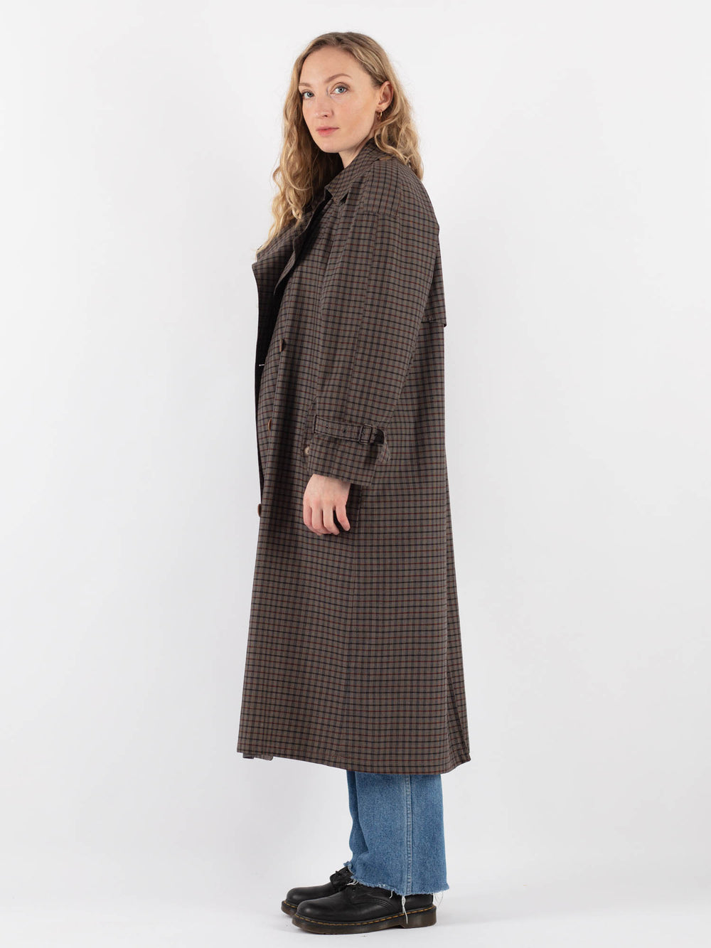 Vintage 90's Women Trench Coat in Brown