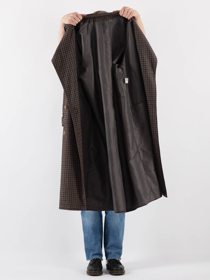 Vintage 90's Women Trench Coat in Brown