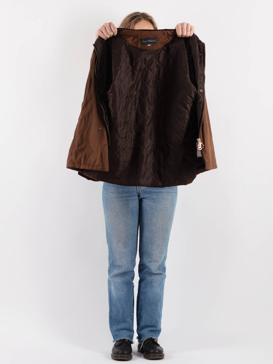 Vintage 90's Women Waxed Cotton Jacket in Brown - NorthernGrip