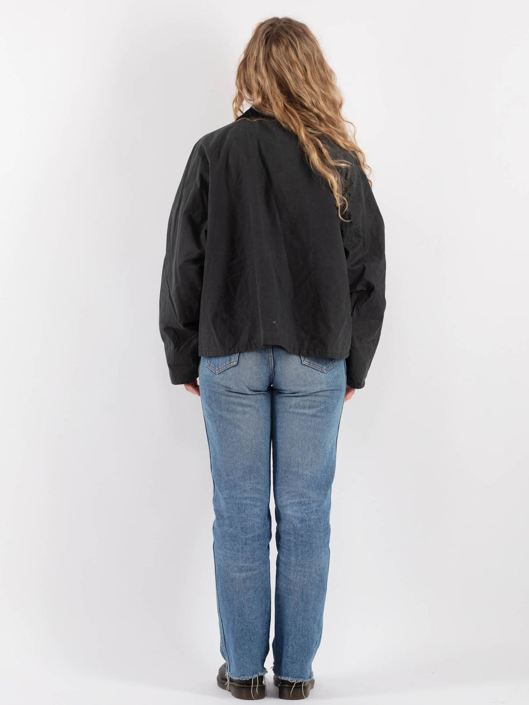 Vintage 90's Women Waxed Cotton Jacket in Gray - NorthernGrip