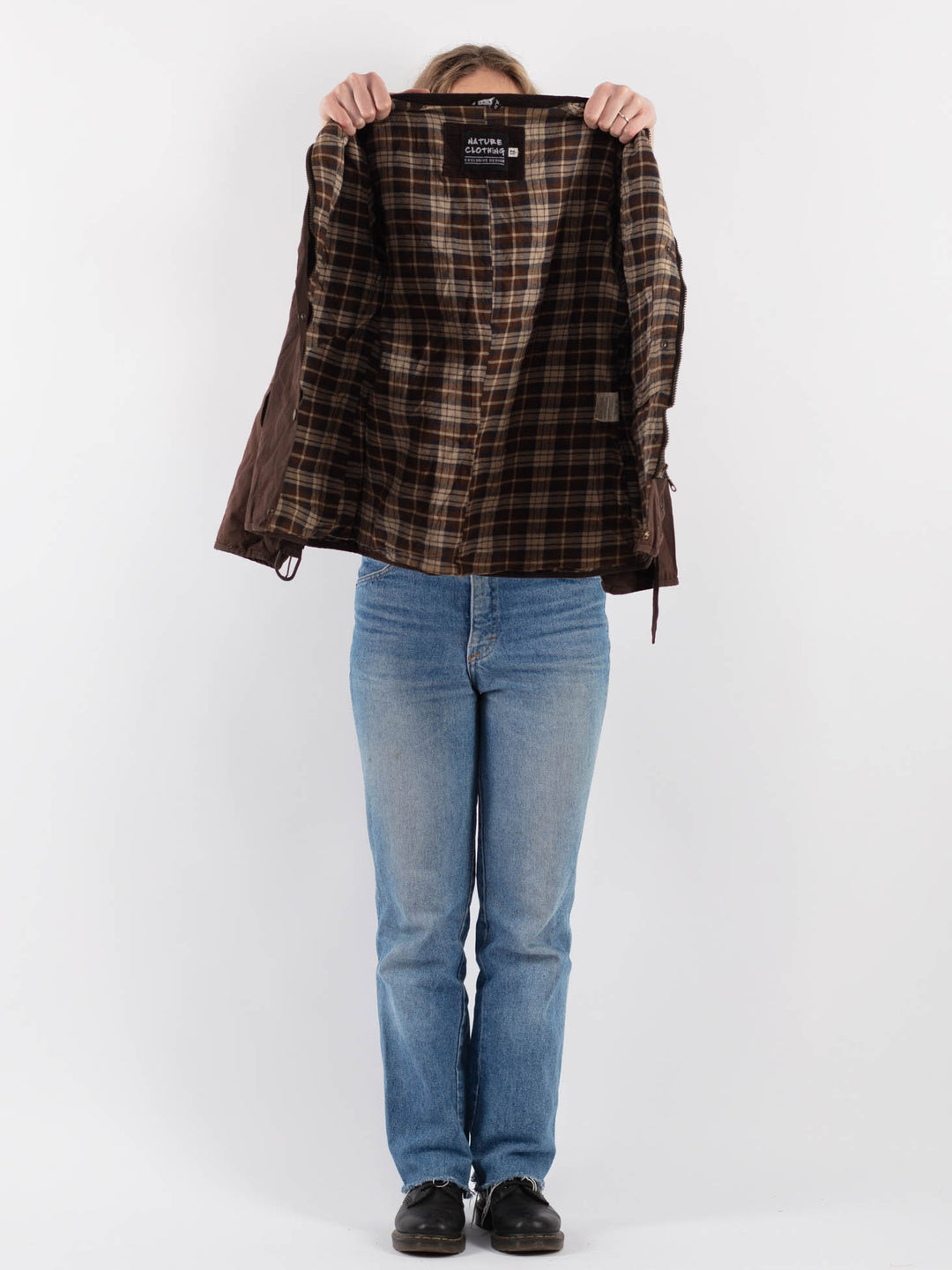 Vintage 90's Women Waxed Cotton Jacket in Brown - NorthernGrip