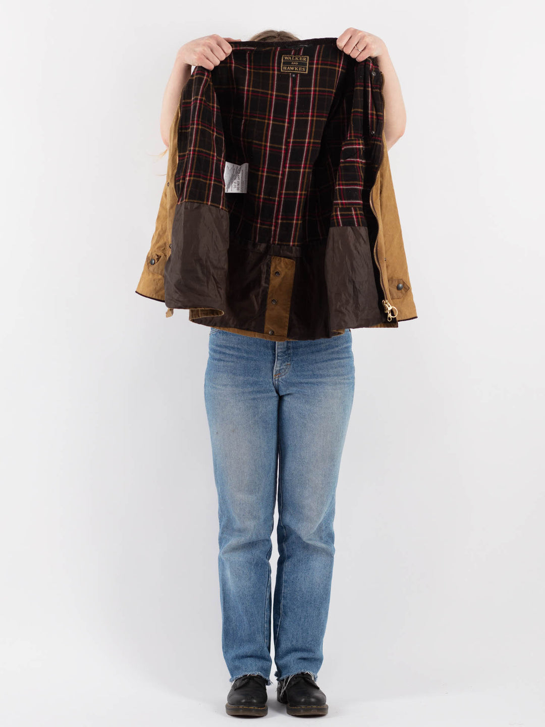 Vintage 90's Women Waxed Cotton Jacket in Beige - NorthernGrip