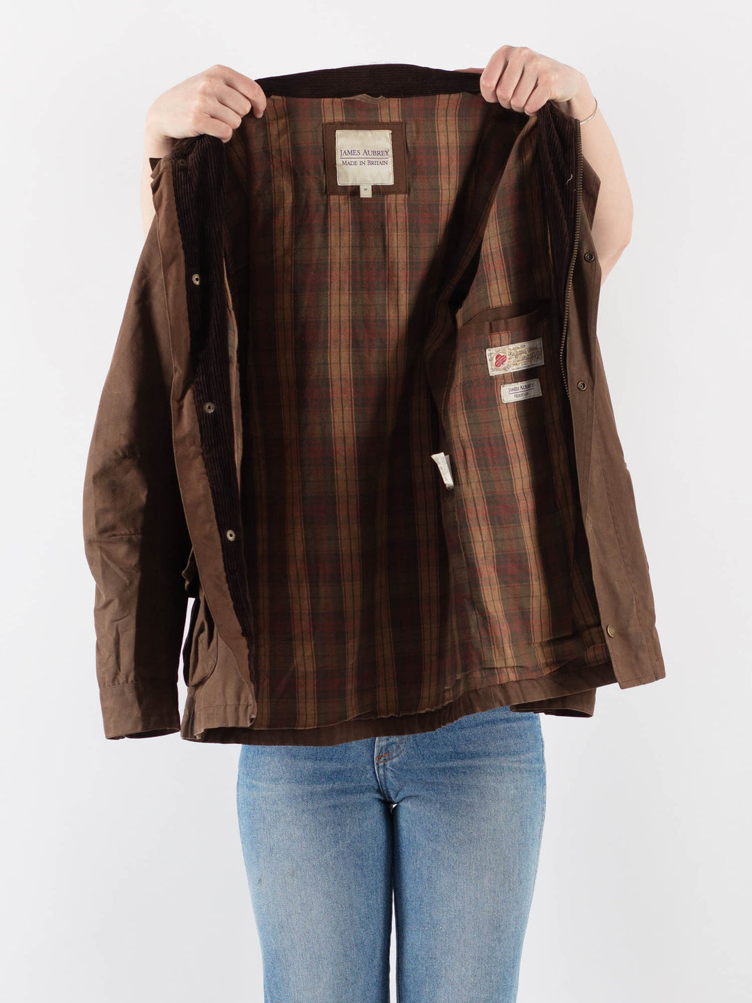 Vintage 90's Women Waxed Cotton Jacket in Brown