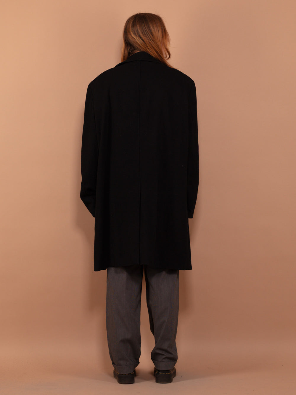 Vintage 90's Women Wool Blend Coat in Black - NorthernGrip