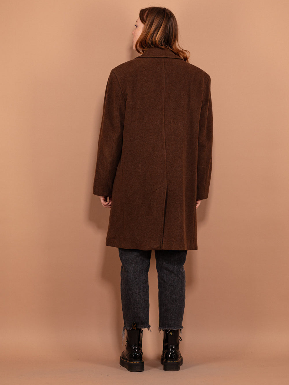 Vintage 90's Women Wool Blend Coat in Brown - NorthernGrip