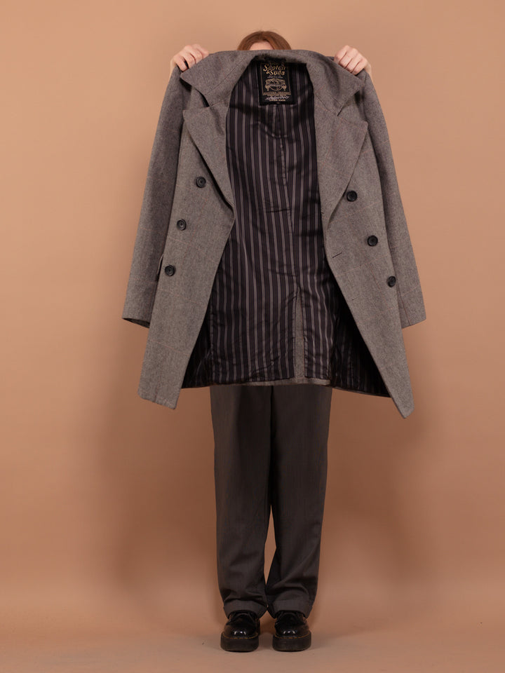 Vintage Wool Coat 90's, Size L Vintage Wool Coat, Scotch Soda Coat, Oversized Wool Coat, Spring Coat,  Herritage Coat, Minimalist Outerwear