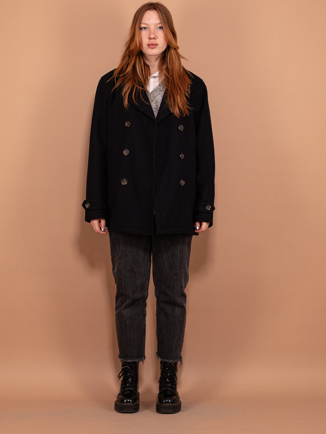 Online Vintage Store 90's Wool Blend Peacoat Northern Grip