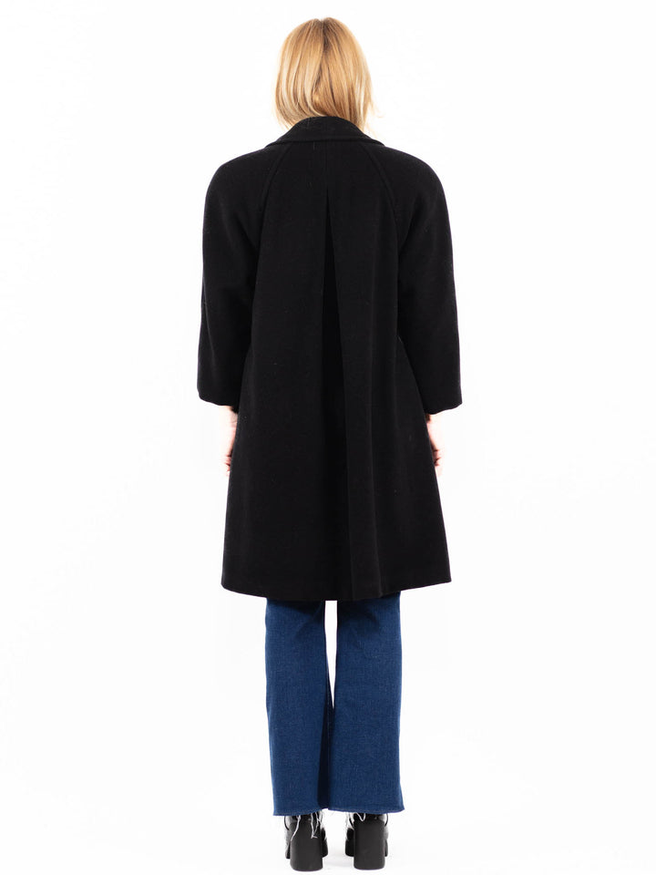 Vintage 80's Women Wool Blend Coat in BlackA0047