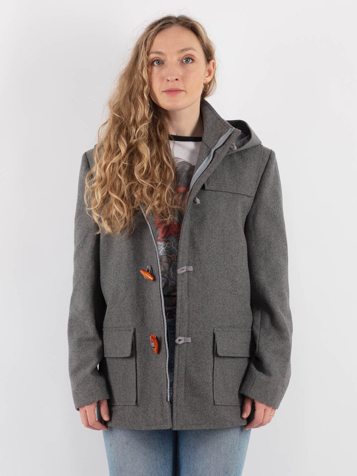 Vintage 90's Women Harris Wool Coat in GrayV9334