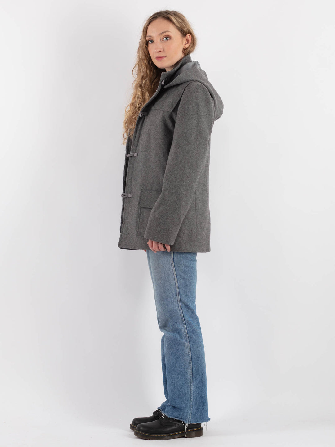Vintage 90's Women Harris Wool Coat in GrayV9334