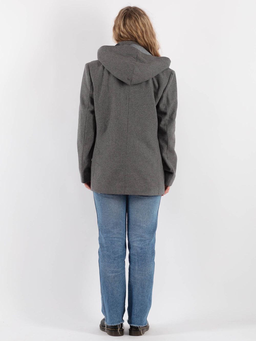 Vintage 90's Women Harris Wool Coat in GrayV9334