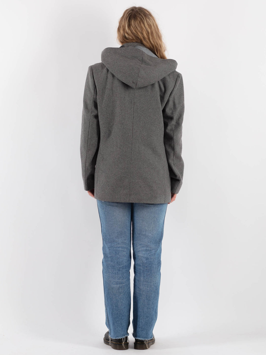 Vintage 90's Women Harris Wool Coat in GrayV9334