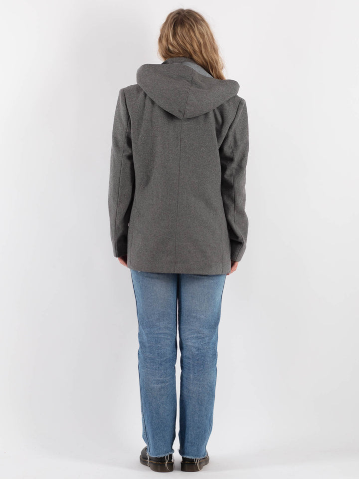 Vintage 90's Women Harris Wool Coat in GrayV9334