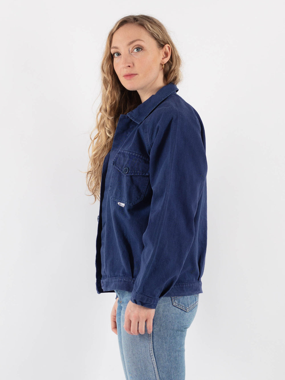 Vintage 90's Women Work Jacket in Blue