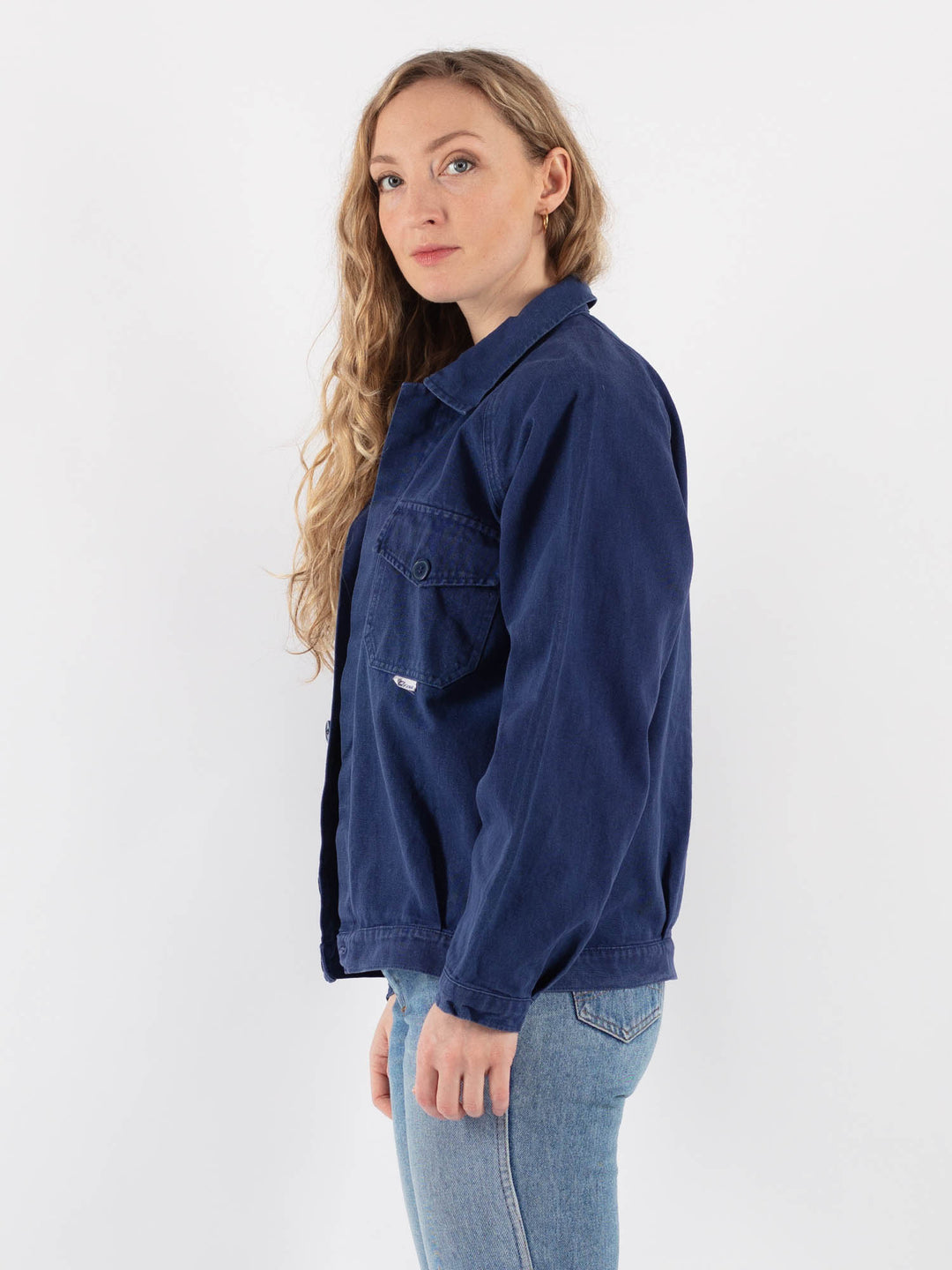 Vintage 90's Women Work Jacket in Blue