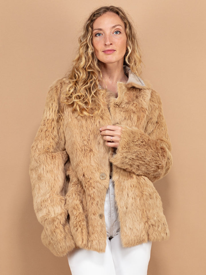 Reversible Fur Coat, Size Medium M Fur Coat, 70s Luxurious Coat, Retro Fur Overcoat, Penny Lane Fur Coat, Retro Chic Fur Coat, 70s Outerwear