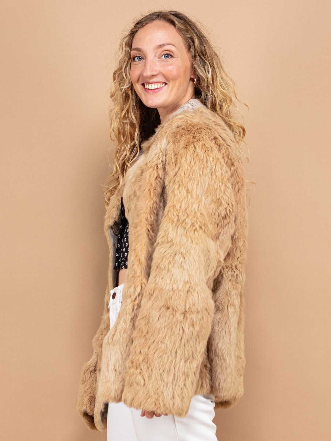 Reversible Fur Coat, Size Medium M Fur Coat, 70s Luxurious Coat, Retro Fur Overcoat, Penny Lane Fur Coat, Retro Chic Fur Coat, 70s Outerwear