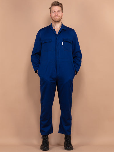 Workers Coverall Men, Medium Size Jumpsuit Blue, Retro Overalls, Men's Jumpsuit, Old-Fashioned Mechanic Overall, Classic Timeless Jumpsuit