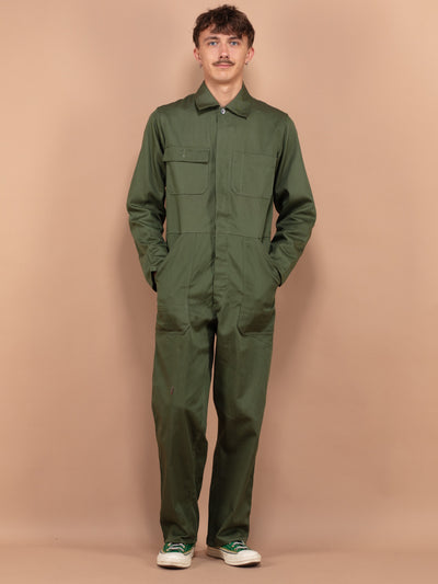 Military Overalls Men, Small Size Khaki Jumpsuit, Retro Overalls, Men's Jumpsuit, Old-Fashioned Mechanic Overall, Classic Timeless Jumpsuit