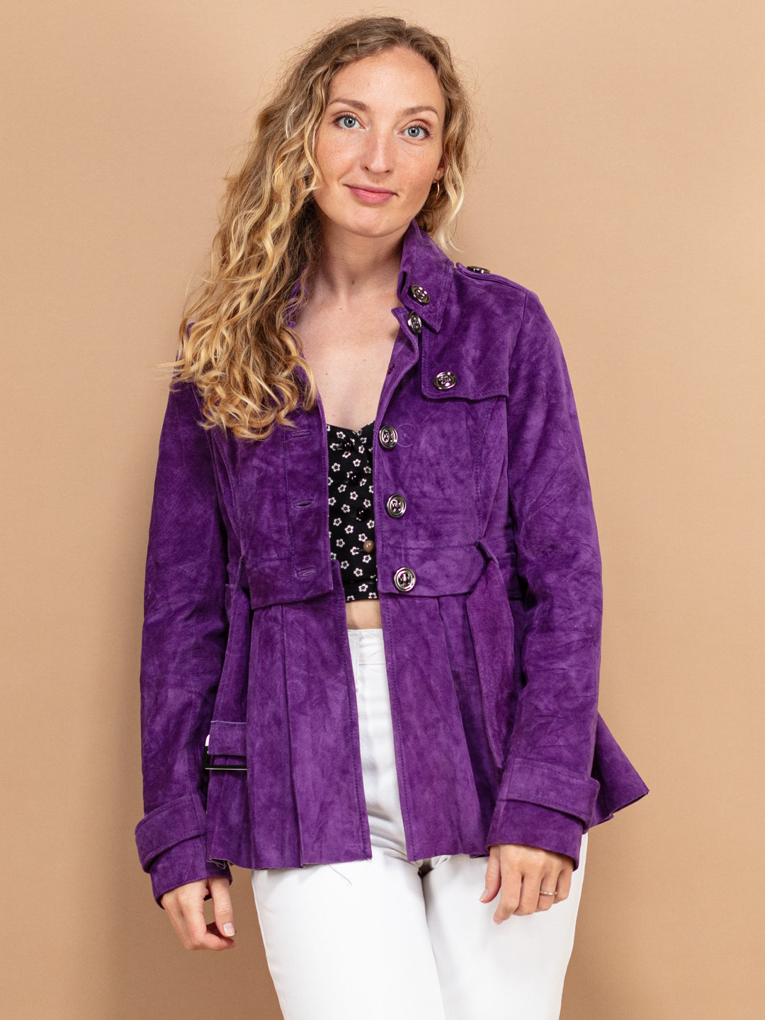 Vintage 00's Women Suede Jacket in Purple - NorthernGrip