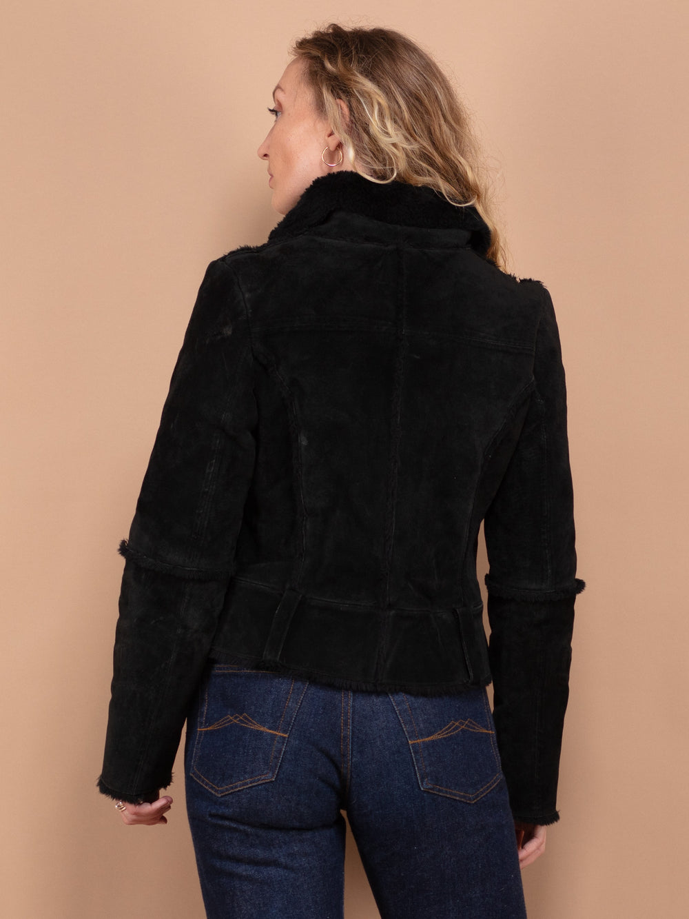 Vintage 00's Women Suede Jacket in Black - NorthernGrip