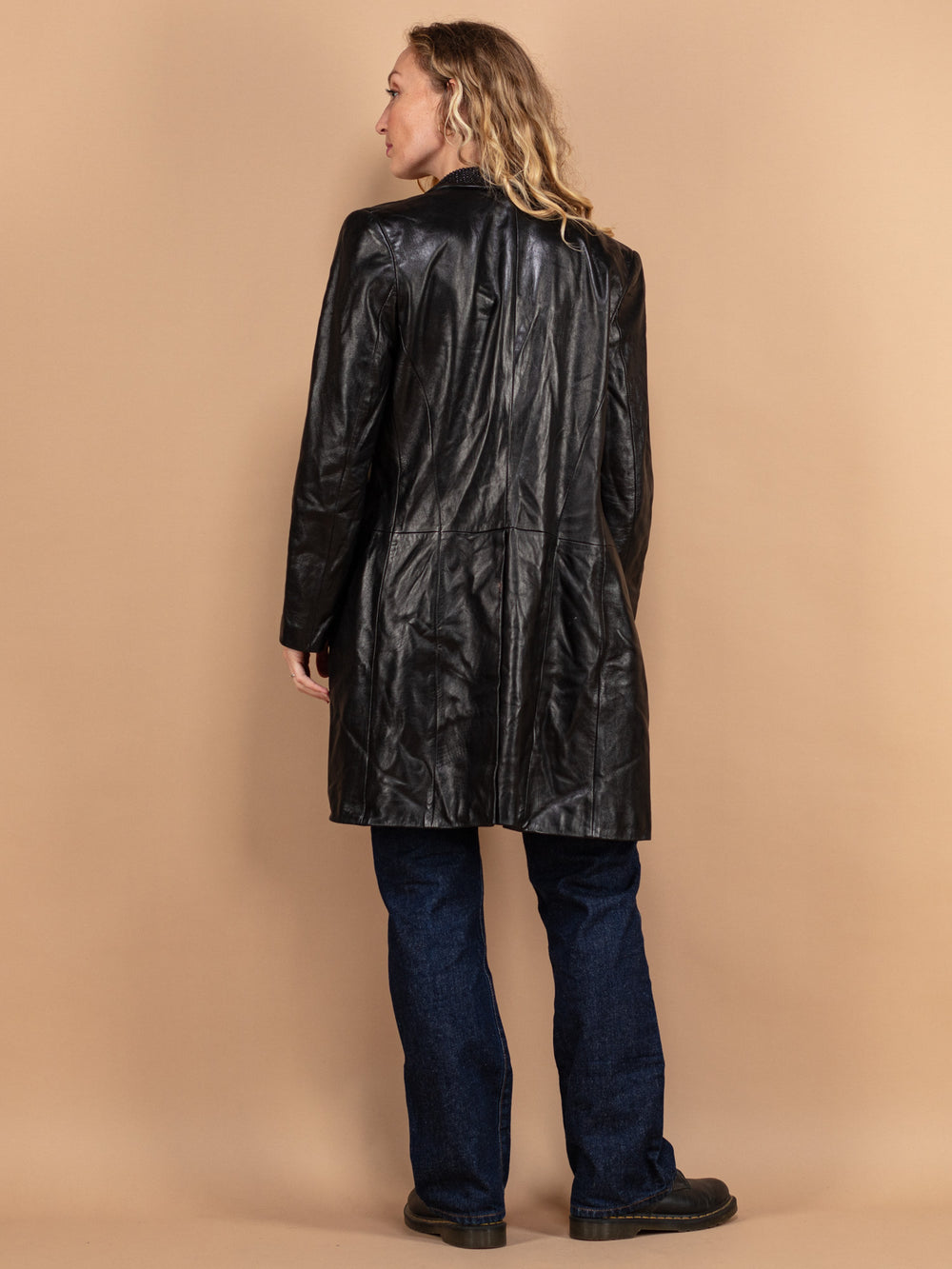 Vintage 90's Women Longline Blazer Jacket in Black - NorthernGrip