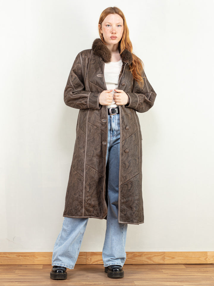 Vintage 80's Women Penny Lane Coat in Brown - NorthernGrip