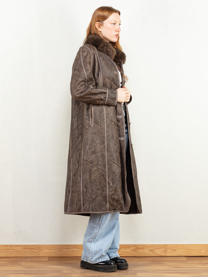 Vintage 80's Women Penny Lane Coat in Brown - NorthernGrip