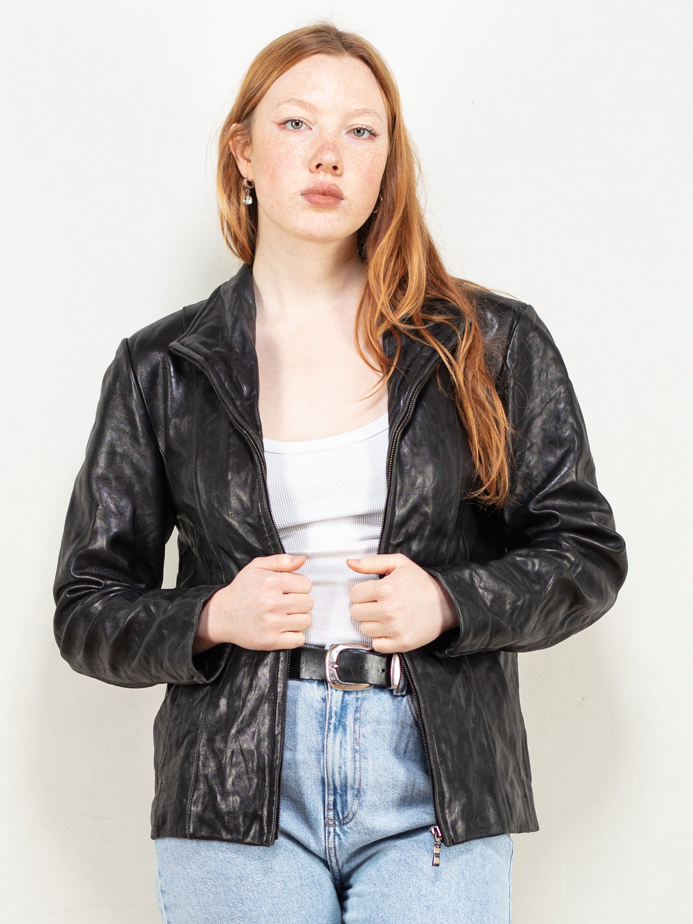 Online Vintage Store | 90's Women Leather Jacket | Northern Grip