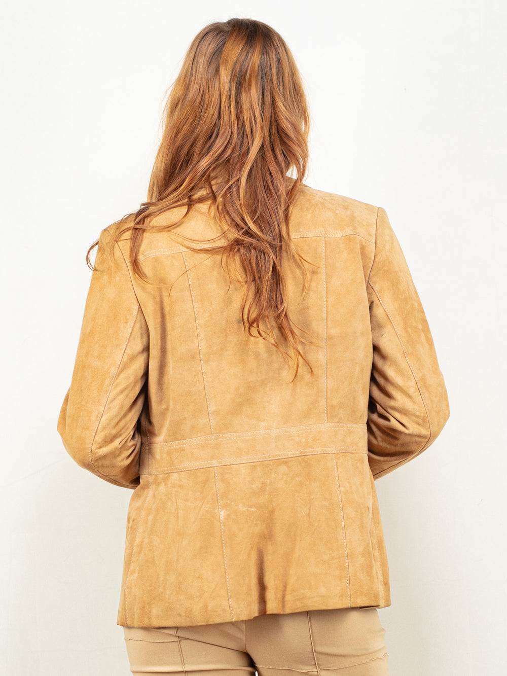 Vintage 80's Women Suede Blazer Jacket in Brown - NorthernGrip