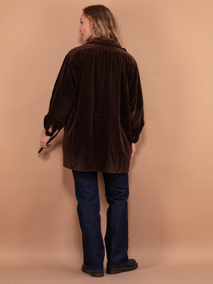 Vintage 90's Faux Sheepskin Coat in Brown - NorthernGrip