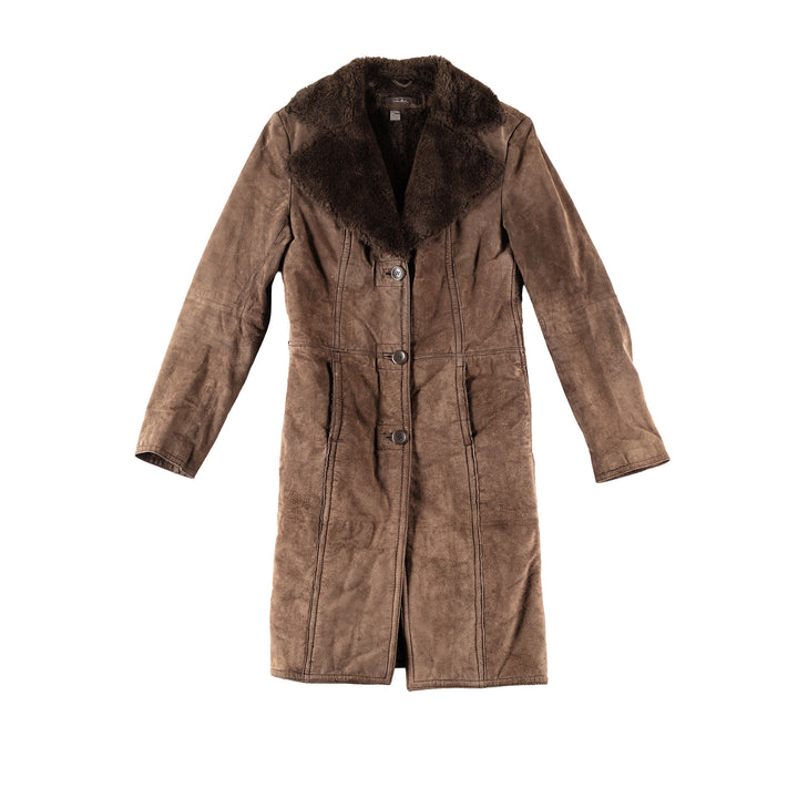Vintage 70's Women Faux Sheepskin Coat in BrownMN331