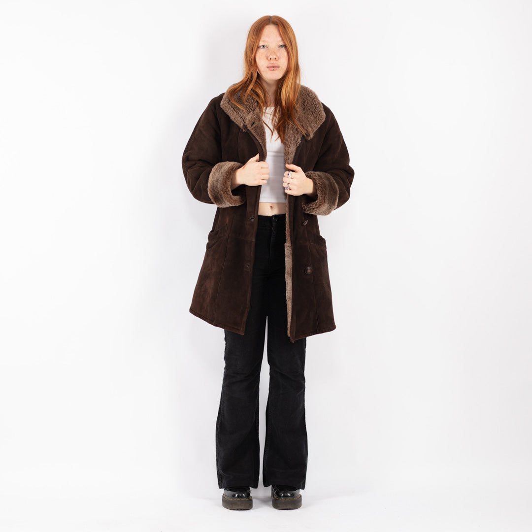 Vintage Women Sheepskin in Brown