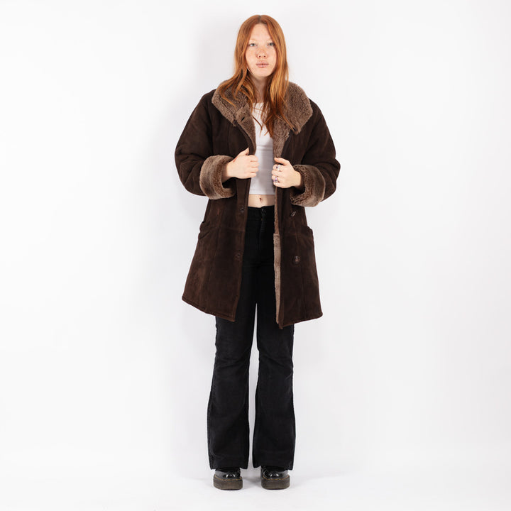 Vintage Women Sheepskin in Brown