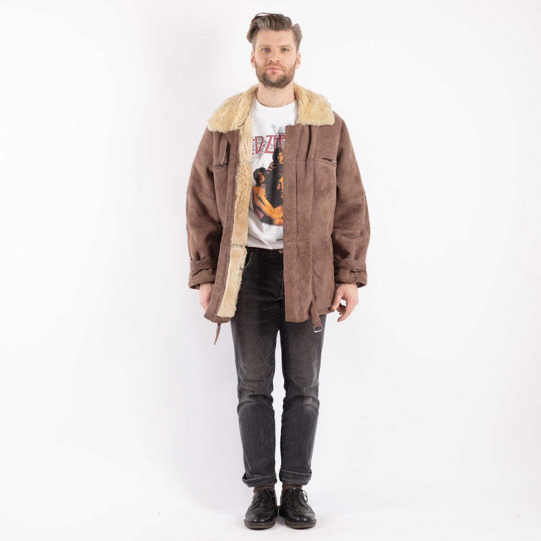 Vintage 70's Men Sheepskin Coat in BeigeZ400