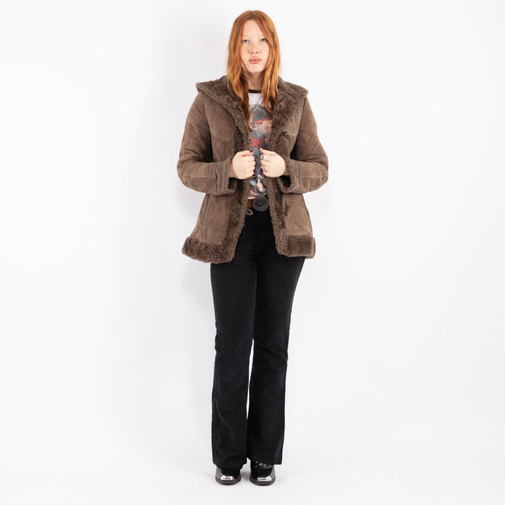 Vintage 70's Women Sheepskin Jacket in Brown