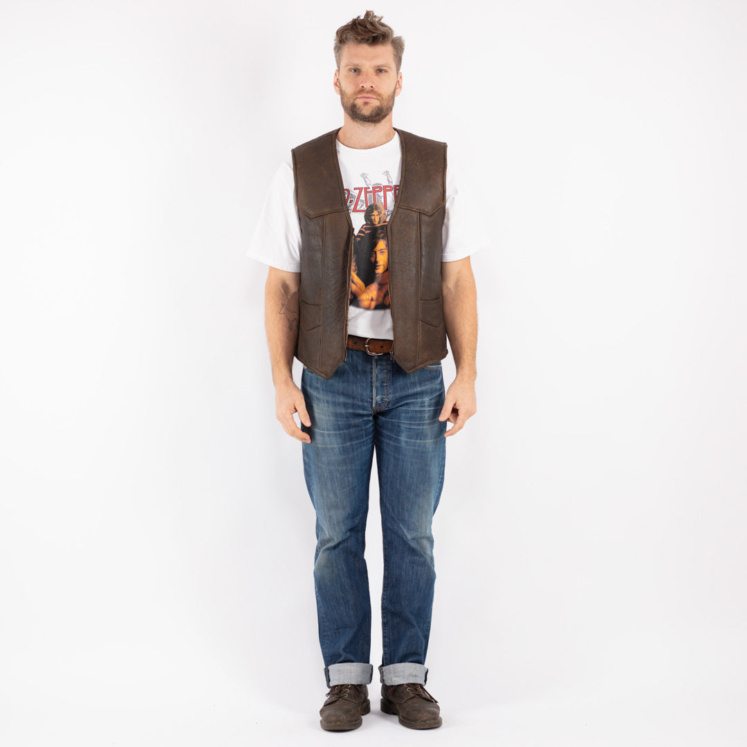 Vintage 80's Men Sheepskin Vest in