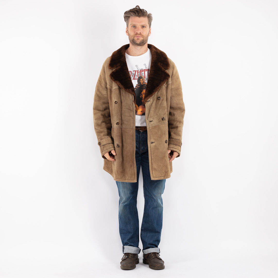 Vintage 70's Men Coat in Beige