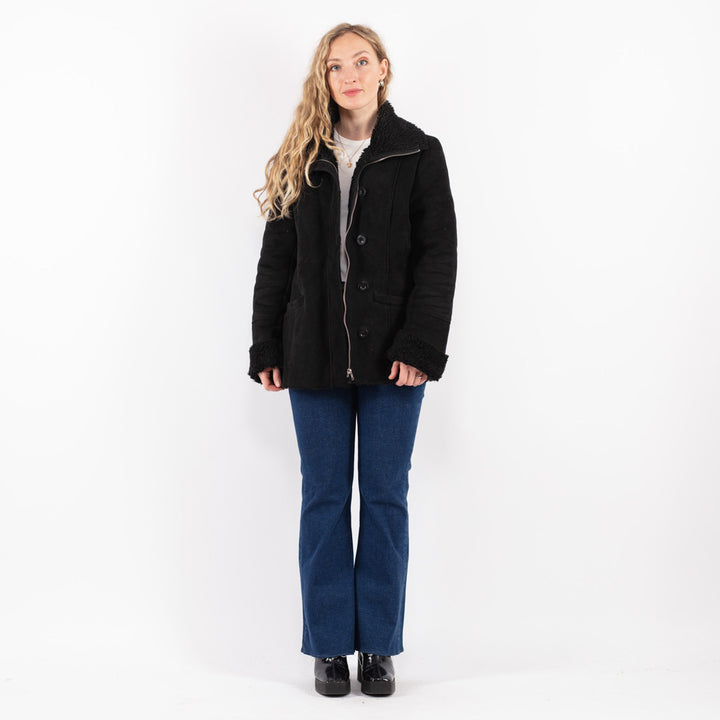 Vintage 00's Women Sherpa Jacket in Black