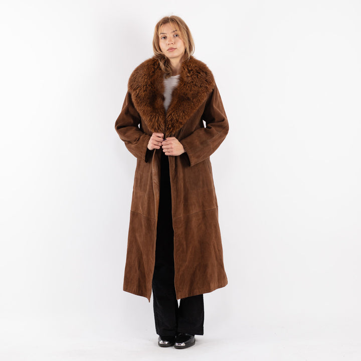 Vintage 70's Women Fur Coat in Brown