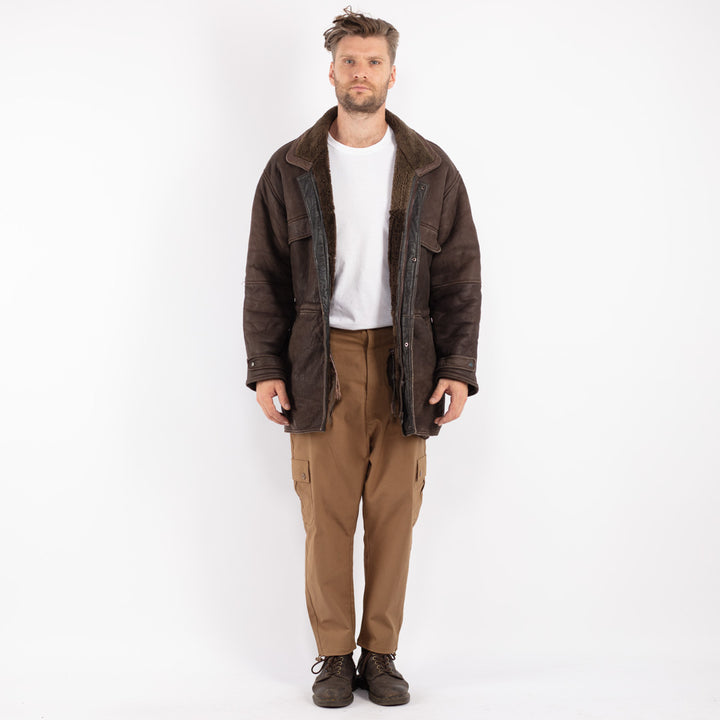 Vintage Men Sheepskin in Brown