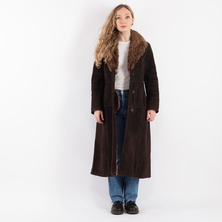 Vintage 70's Women Sheepskin Coat in BrownV9057