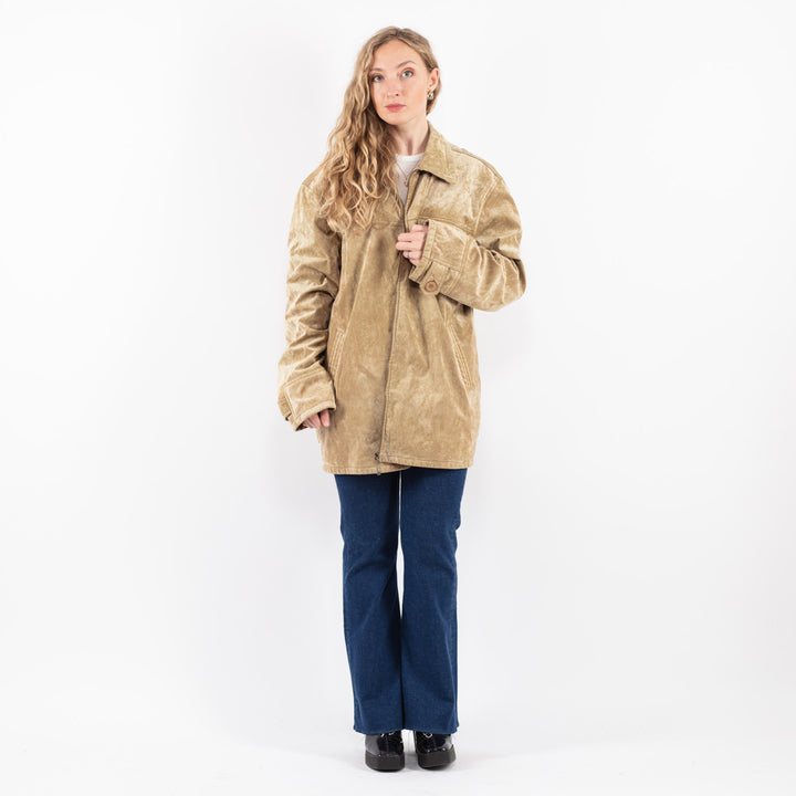 Vintage 90's Women Sherpa Jacket in Beige